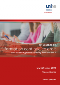 Formation continue en droit pour les enseignant·e·s du degré secondaire II 