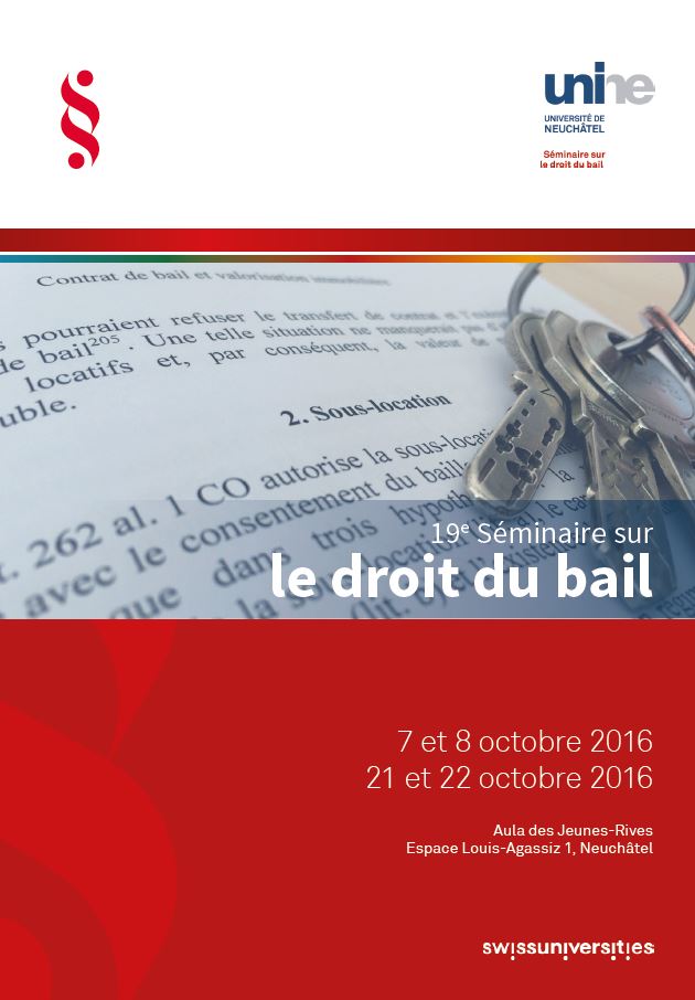 19e Séminaire sur le droit du bail / 2