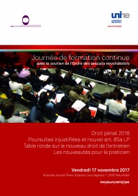 Journée de formation continue - Droit pénal 2018 