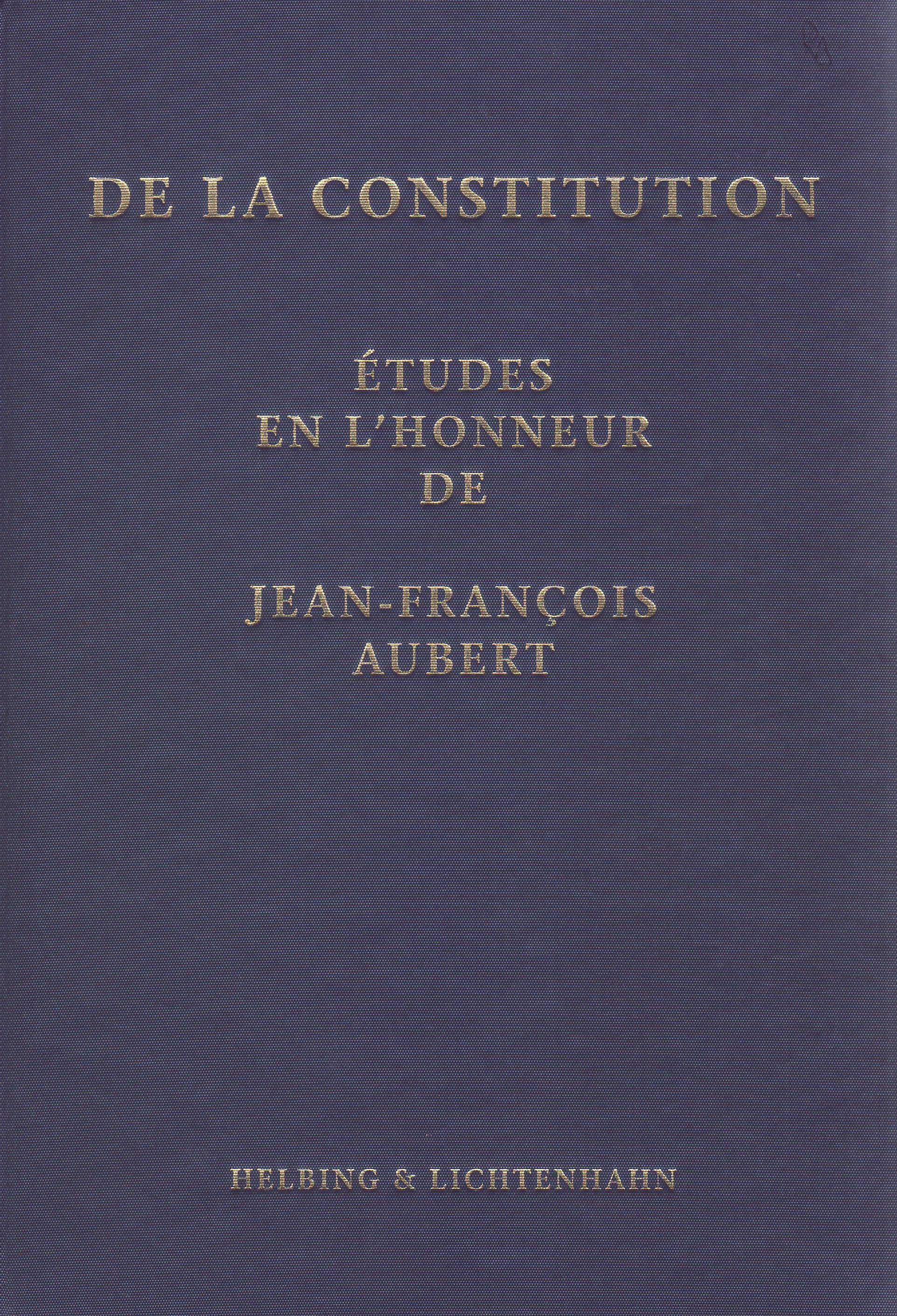 Etudes en l´honneur de Jean-François Aubert
